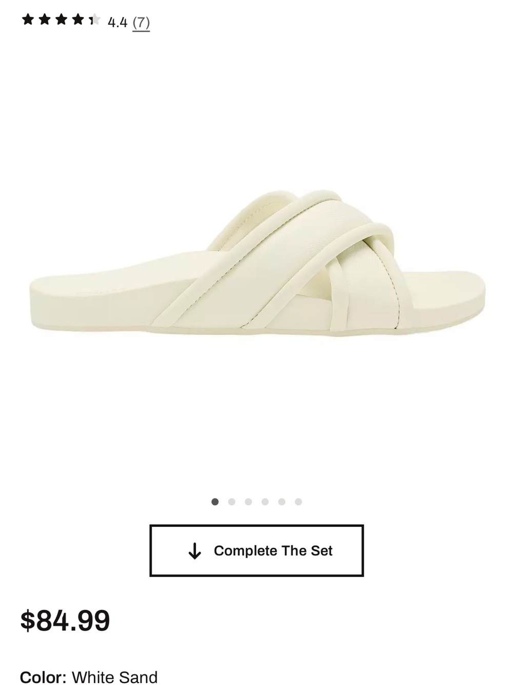 OluKai White Sand Crisscross Slide